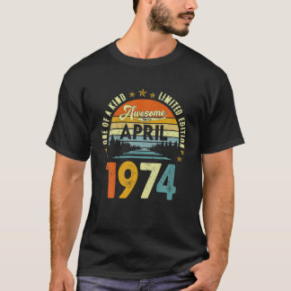 T-shirt Magnifique Depuis Avril 1974 Vintage 48E Anniversa