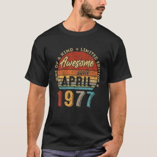 T-shirt Magnifique Depuis Avril 1977 Vintage 45E Anniversa