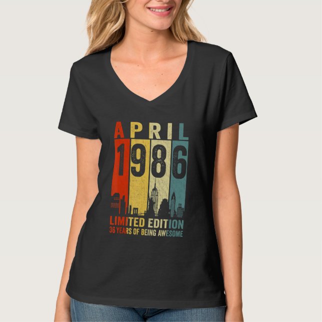 T-shirt Magnifique depuis avril 1986 36e anniversaire Vint (Devant)