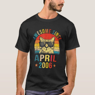 T-shirt Magnifique Depuis Avril 2006 16E Anniversaire Chat