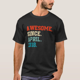 T-shirt Magnifique depuis avril 2018 4 Ans Garçon 4e Naiss