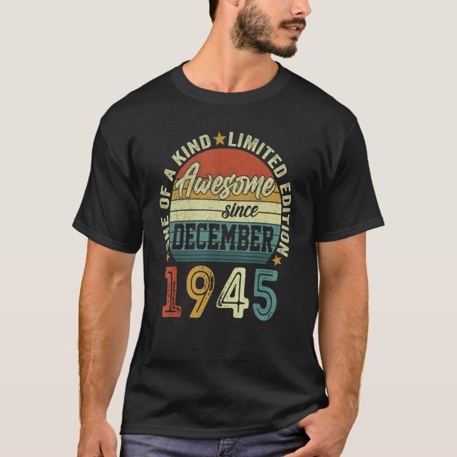 T-shirt Magnifique Depuis Décembre 1945 77 Ans 77ème Birt (Devant)