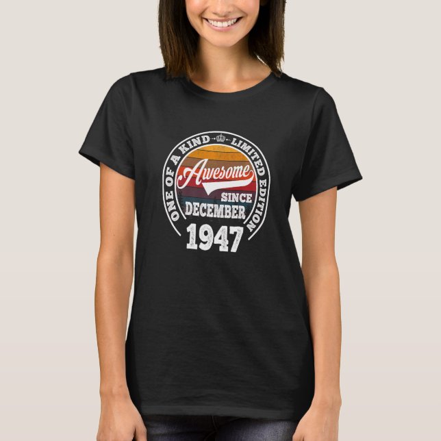 T-shirt Magnifique depuis décembre 1947 75e anniversaire 7 (Devant)