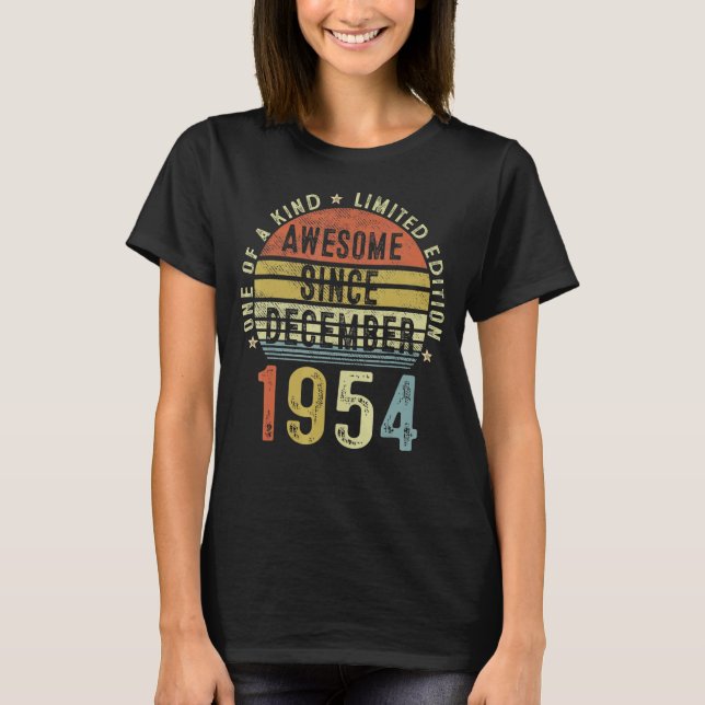 T-shirt Magnifique Depuis Décembre 1954 68 Ans 68ème Birt (Devant)
