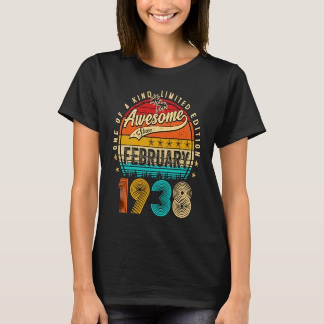 T-shirt Magnifique depuis février 1938 85 Ans 85e Birt (Devant)