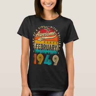T-shirt Magnifique depuis février 1949 74 Ans 74e Birt