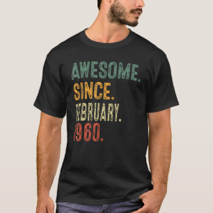 T-shirt Magnifique depuis février 1960 63e cadeau d'annive