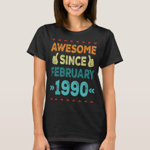 T-shirt Magnifique Depuis Février 1990 33 Ans 33ème Birt