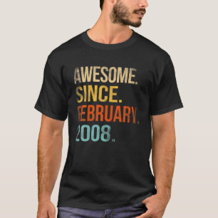 T-shirt Magnifique Depuis Février 2008 14E Anniversaire 1