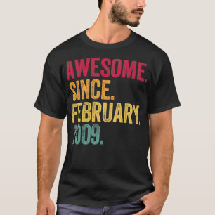 T-shirt Magnifique Depuis Février 2009 13e Anniversaire Ca