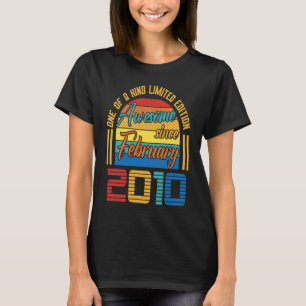 T-shirt Magnifique Depuis Février 2010 13 Ans 13ème Birt