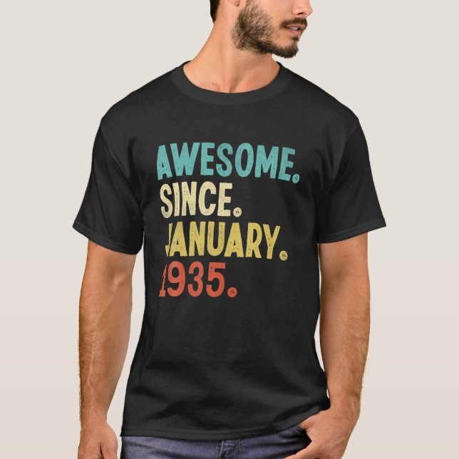 T-shirt Magnifique Depuis Janvier 1935 87E Anniversaire 87 (Devant)