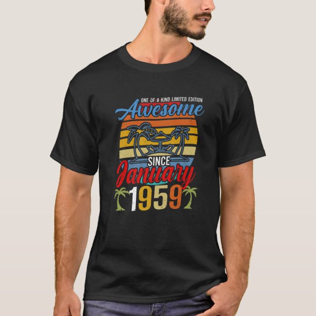 T-shirt Magnifique Depuis Janvier 1959 Vintage Anniversair (Devant)