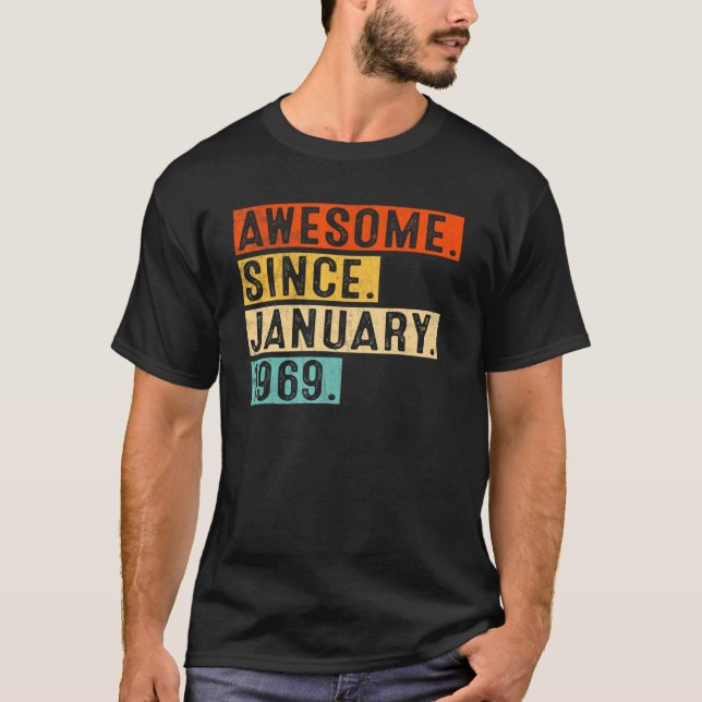 T-shirt Magnifique Depuis Janvier 1969 54 Ans 54e Naissanc (Devant)