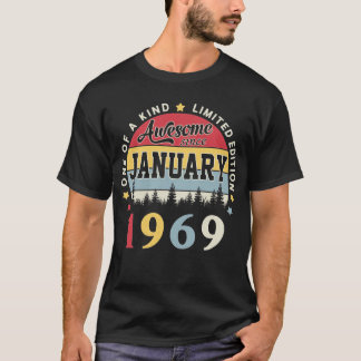 T-shirt Magnifique Depuis Janvier 1969 Vintage Anniversair