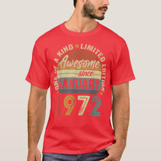 T-shirt Magnifique Depuis Janvier 1972 50 Ans 50e Naissanc