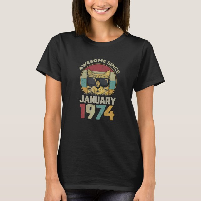 T-shirt Magnifique depuis janvier 1974 48e Anniversaire Ch (Devant)