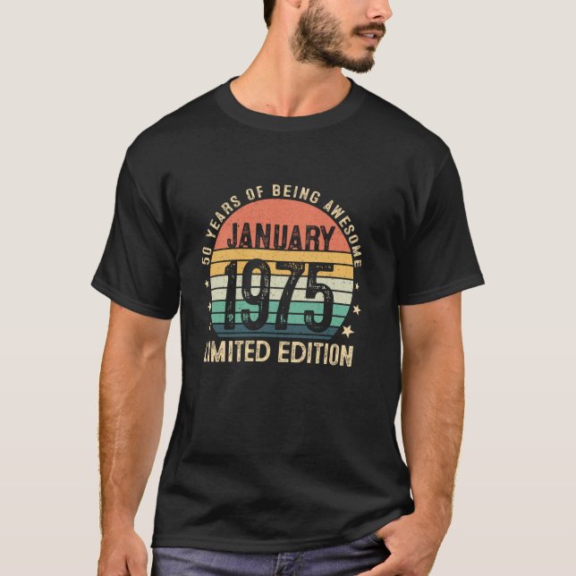 T-shirt Magnifique depuis Janvier 1975 50 Ancien 50ème ann (Devant)