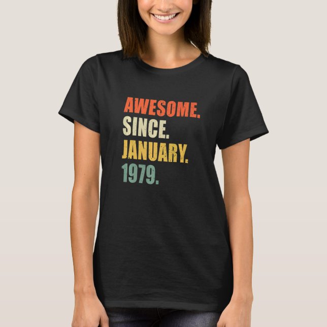 T-shirt Magnifique Depuis Janvier 1979 43 Anniversaire (Devant)