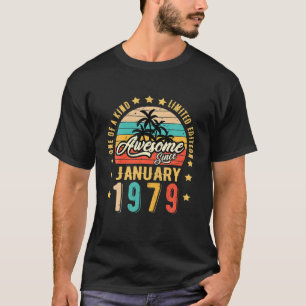 T-shirt Magnifique Depuis Janvier 1979 Vintage 43E Anniver