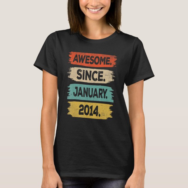 T-shirt Magnifique Depuis Janvier 2014 9e Anniversaire 9 A (Devant)