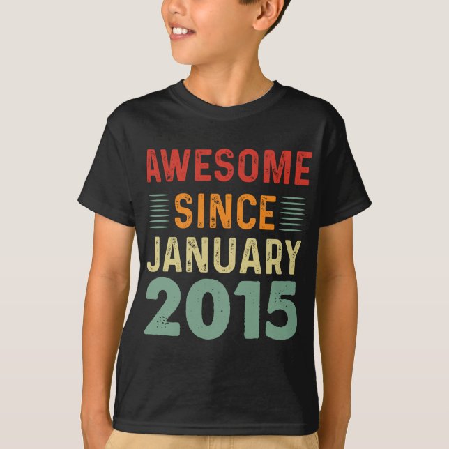 T-shirt Magnifique Depuis Janvier 2015 Anniversaire Vintag (Devant)