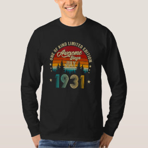 T-shirt Magnifique Depuis Juillet 1931 91ème Anniversaire 