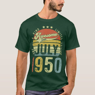 T-shirt Magnifique depuis juillet 1950 Vintage 72ème anniv