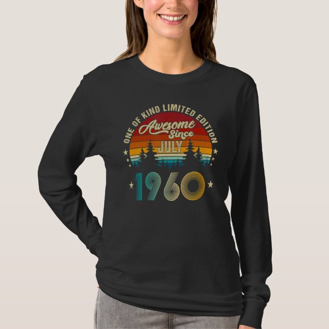T-shirt Magnifique depuis juillet 1960 62e anniversaire 62 (Devant)
