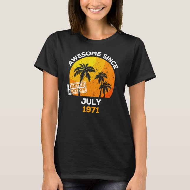 T-shirt Magnifique depuis juillet 1971 Retro Hommes & Femm (Devant)