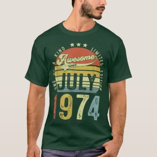 T-shirt Magnifique depuis juillet 1974 Vintage 48ème anniv