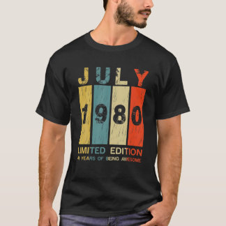 T-shirt Magnifique Depuis Juillet 1980 41E Anniversaire Te