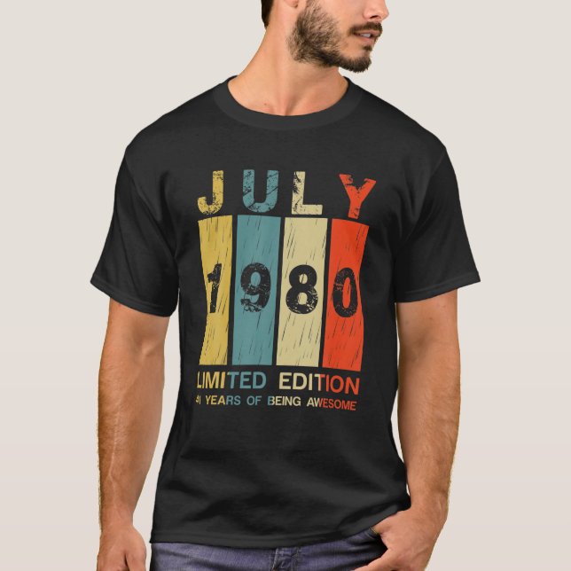 T-shirt Magnifique Depuis Juillet 1980 41E Anniversaire Te (Devant)