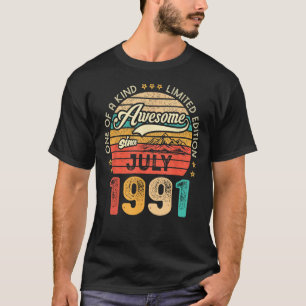 T-shirt Magnifique Depuis Juillet 1991 32 Ans 32e Annivers