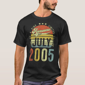 T-shirt Magnifique Depuis Juillet 2005 Vintage 17ème Anniv