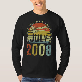 T-shirt Magnifique Depuis Juillet 2008 Vintage 14ème Anniv