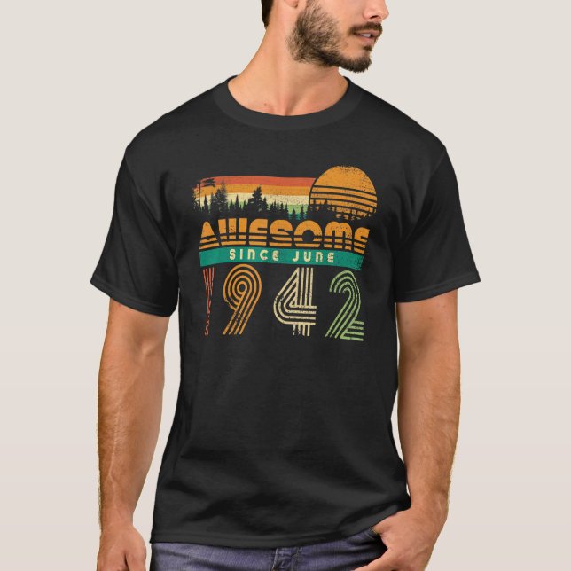 T-shirt Magnifique Depuis Juin 1942 Anniversaire Pour Homm (Devant)