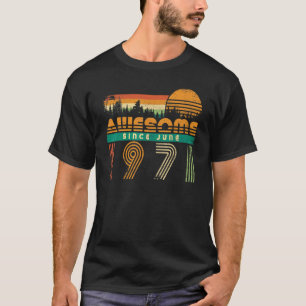 T-shirt Magnifique Depuis Juin 1971 Anniversaire Pour Homm