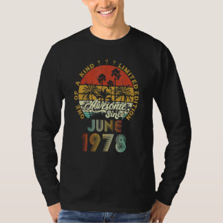 T-shirt Magnifique Depuis Juin 1978 44 Ans 44ème Anniversa