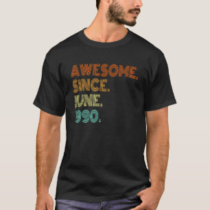 T-shirt Magnifique Depuis Juin 1990 32 Ans 32e Anniversair