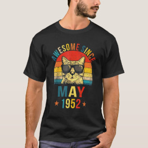 T-shirt Magnifique depuis mai 1952 70e Anniversaire Chat
