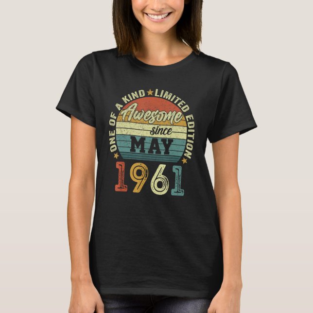 T-shirt Magnifique Depuis Mai 1961 61 Ans 61e Anniversaire (Devant)