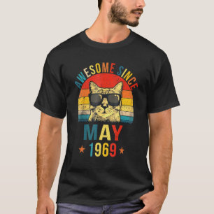 T-shirt Magnifique depuis mai 1969 53e Anniversaire Chat