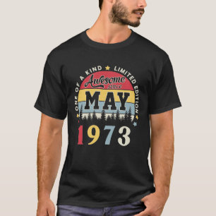 T-shirt Magnifique Depuis Mai 1973 Vintage Anniversaire Ré