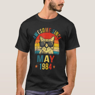 T-shirt Magnifique depuis mai 1984 38e Anniversaire Chat