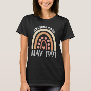 T-shirt Magnifique depuis mai 1991 Anniversaire Arc-en-cie