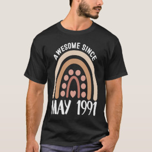 T-shirt Magnifique depuis mai 1991 Anniversaire Arc-en-cie