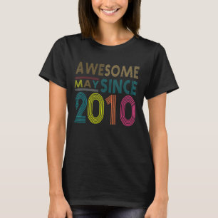 T-shirt Magnifique Depuis Mai Né En 2010 Vintage 12e anniv