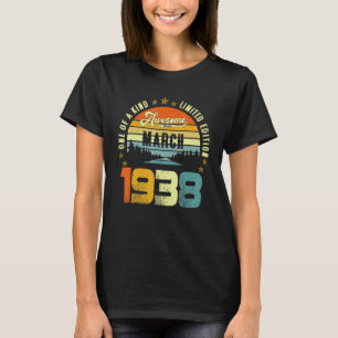 T-shirt Magnifique depuis mars 1938 Vintage 84ème annivers