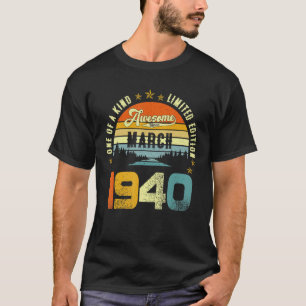 T-shirt Magnifique depuis mars 1940 Vintage 82ème annivers